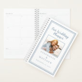 Trouwplanner Aangepaste foto Stofblauw en Wit Planner (Display)