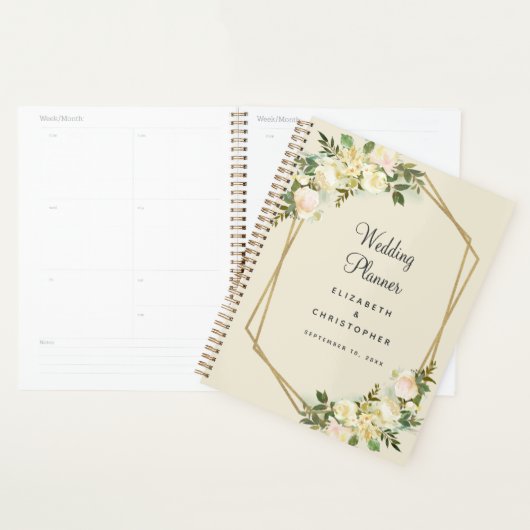 Trouwplanner Elegant Chic Waterverf Goud Frame Planner (Display)