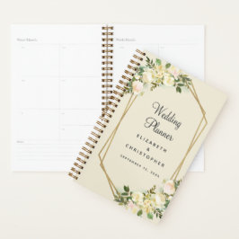 Trouwplanner Elegante Chic Waterverf Gouden Lijst Planner