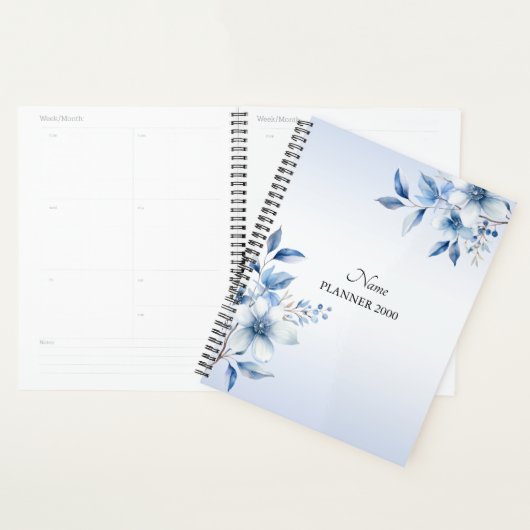 Trouwplanner met botanische blauwe bloemen planner (Display)