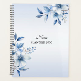 Trouwplanner met botanische blauwe bloemen planner