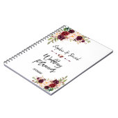 Trouwplanner met handgeschreven tekst en bloemen i notitieboek (Linkerzijde)