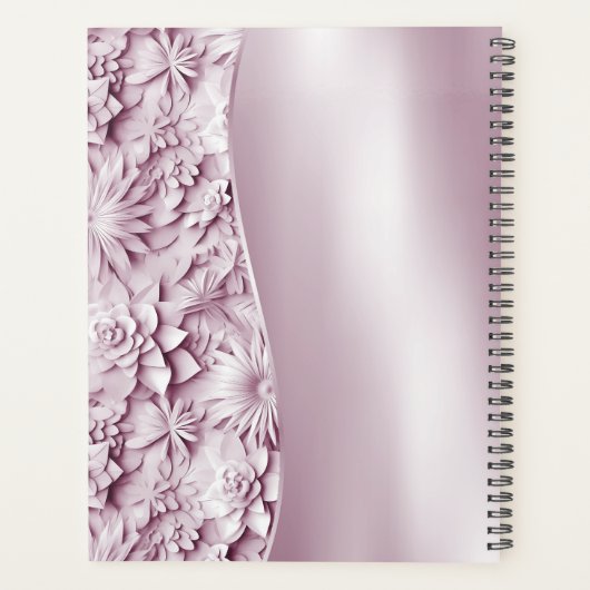 Trouwplanner met roze bloemen planner (Achterkant)