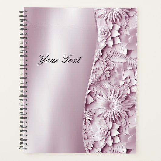 Trouwplanner met roze bloemen planner (Voorkant)