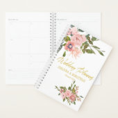 Trouwplanner met roze en gouden bloemmotief planner (Display)