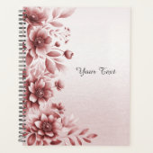Trouwplanner met stoffig roze bloemmotief planner (Voorkant)