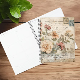 Trouwplanner met vintage bloemmotief en junk journ planner