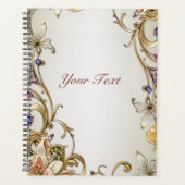 Trouwplanner met witte gouden bloemen planner (Voorkant)