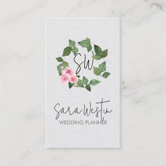 Trouwplanner Monogram Visitekaartje (Voorkant)