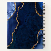 Trouwplanner Navy en Goud Agate Notitieboek (Achterkant)
