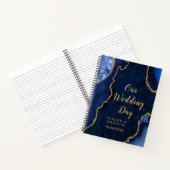 Trouwplanner Navy en Goud Agate Notitieboek (Binnen)