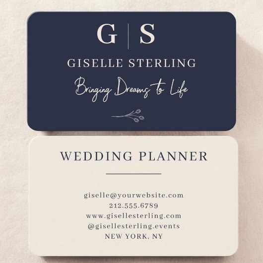 Trouwplanner Navyblauw Visitekaartje