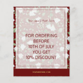 Trouwplanner | Rode Bourgogne Gouden Rozen Sjabloo Flyer (Achterkant)