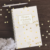 Trouwplanner voor koppel met roze gouden confetti planner