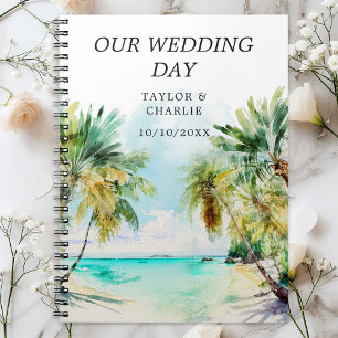 Trouwplanner voor tropische strandbestemming notitieboek