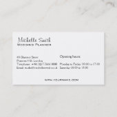 Trouwplanner zakelijke kaart met liefdevolle hartj visitekaartje (Achterkant)