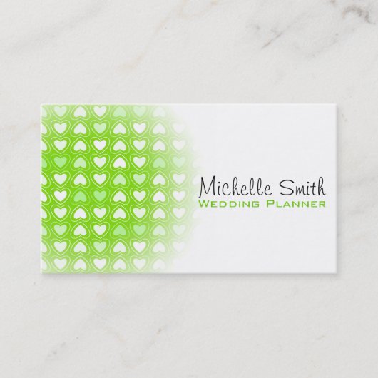 Trouwplanner zakelijke kaart met liefdevolle hartj visitekaartje (Voorkant)