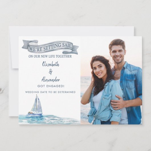 Trouwplanningsaankondiging voor zeilers aankondiging (Voorkant)