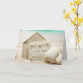 Trouwplantage in het strand zand kaart (Gele Bloem)