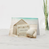 Trouwplantage in het strand zand kaart (Voorkant)