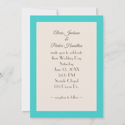 Trouwplantage in het strand zand kaart (Achterkant)