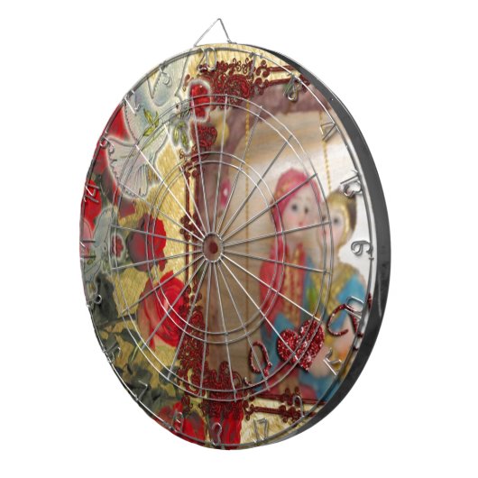 Trouwpop Portret Grafische kunst Print Dartbord (Voorkant Rechts)