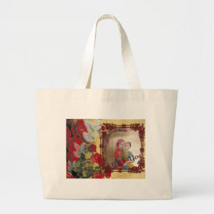 Trouwpop Portret Grafische kunst Print Grote Tote Bag