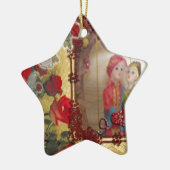 Trouwpop Portret Grafische kunst Print Keramisch Ornament (Links)