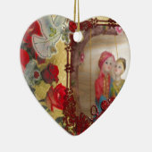 Trouwpop Portret Grafische kunst Print Keramisch Ornament (Rechts)