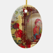 Trouwpop Portret Grafische kunst Print Keramisch Ornament (Voorkant)