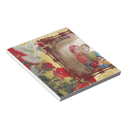 Trouwpop Portret Grafische kunst Print Notitieblok (Schuin)