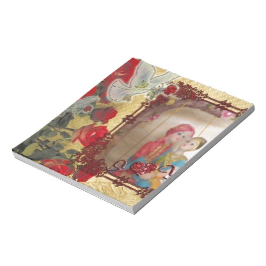 Trouwpop Portret Grafische kunst Print Notitieblok (Linkerzijde)