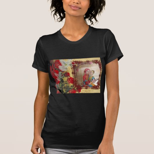 Trouwpop Portret Grafische kunst Print T-shirt (Voorkant)