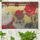 Trouwpop Portret Grafische kunst Print Theedoek (Gevouwen)