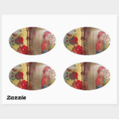 Trouwpop Portret Grafische Kunstprint Ovale Sticker (Vel)