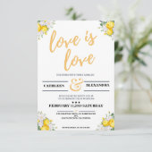 Trouwportret met bloemen voor lesbisch huwelijk kaart (Staand voorkant)