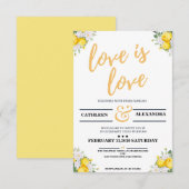 Trouwportret met bloemen voor lesbisch huwelijk kaart (Voorkant / Achterkant)