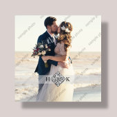 Trouwportret | Monogram QR-code Fotoplaat