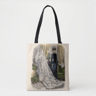 Trouwportret van een bruid in vintage stijl, Victo Tote Bag