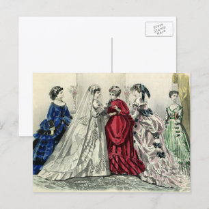 Trouwportret van een Victoriaanse bruiloft Briefkaart