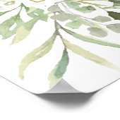 Trouwportret Welkomstbord met Groene Decor Poster (Hoek)