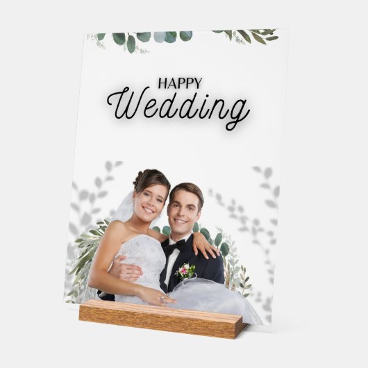 Trouwposter – Elegante Bruid & Bruidegom Groene De Acryl Bord (Hoek)