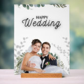 Trouwposter – Elegante Bruid & Bruidegom Groene De Acryl Bord (Neutraal)