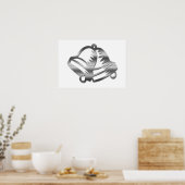 Trouwposter met bellen poster (Keuken)