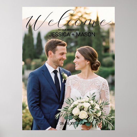 Trouwposter met gepersonaliseerde foto poster (Voorkant)