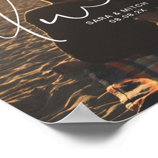 Trouwposter met namen en datum altijd poster (Hoek)