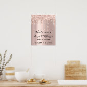 Trouwposter met rozen druppels Baby Shower Poster (Keuken)