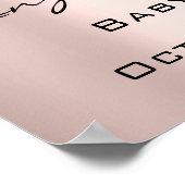 Trouwposter met rozen druppels Baby Shower Poster (Hoek)