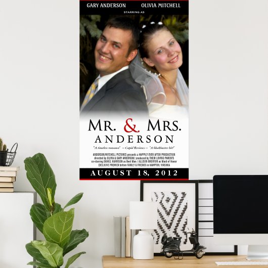 Trouwposter voor Mr & Mrs - Aangepaste filmsjabloo Poster (Thuiskantoor)