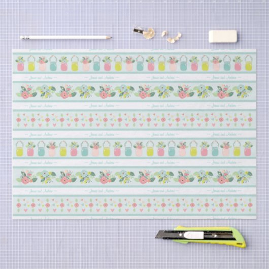 Trouwpot Mason Jar Tissuepapier (Craft)